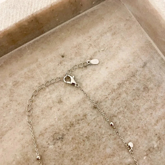 925 Sterling Silver Dainty Bead Necklace Satellite Chain Choker Necklace - Picture 4 of 7